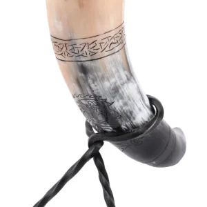 Drikkehorn med Fenris motiv inkl. holder