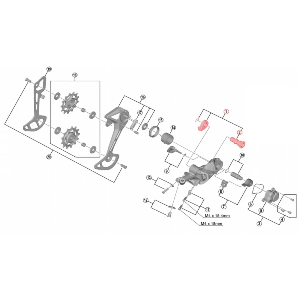 12V SHIMANO SLX RD-M7100 monteringssæt til bagskifter