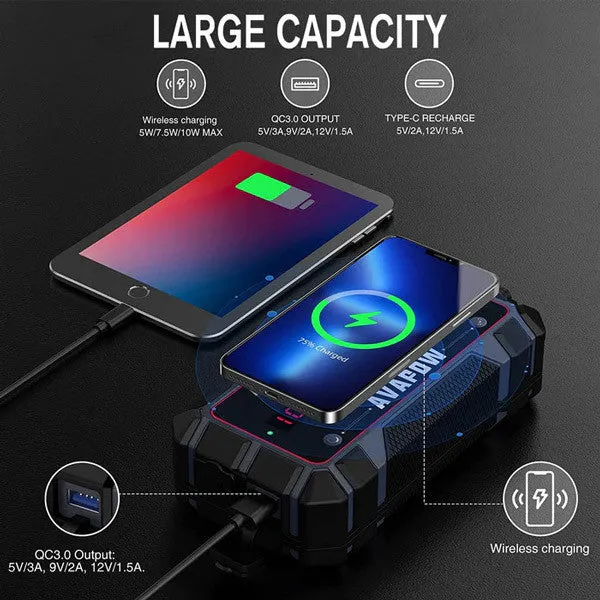 Avapow jumpstarter A9 Plus inkl taske 2000A, 12V