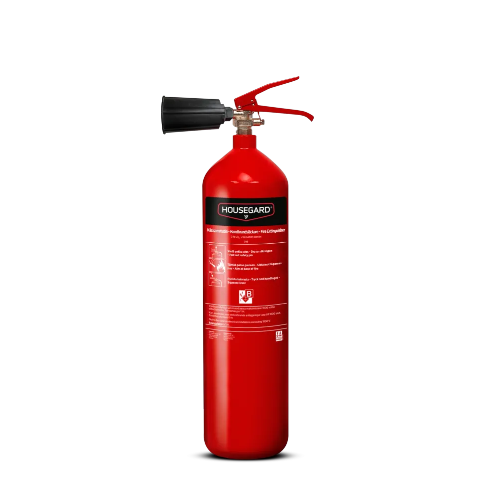 Brandslukker Housegard 2 kg kuldioxid, rød, K2