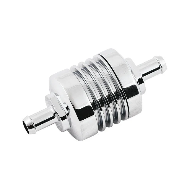 Brændstoffilter ribbet 5/16" (8 mm) krom