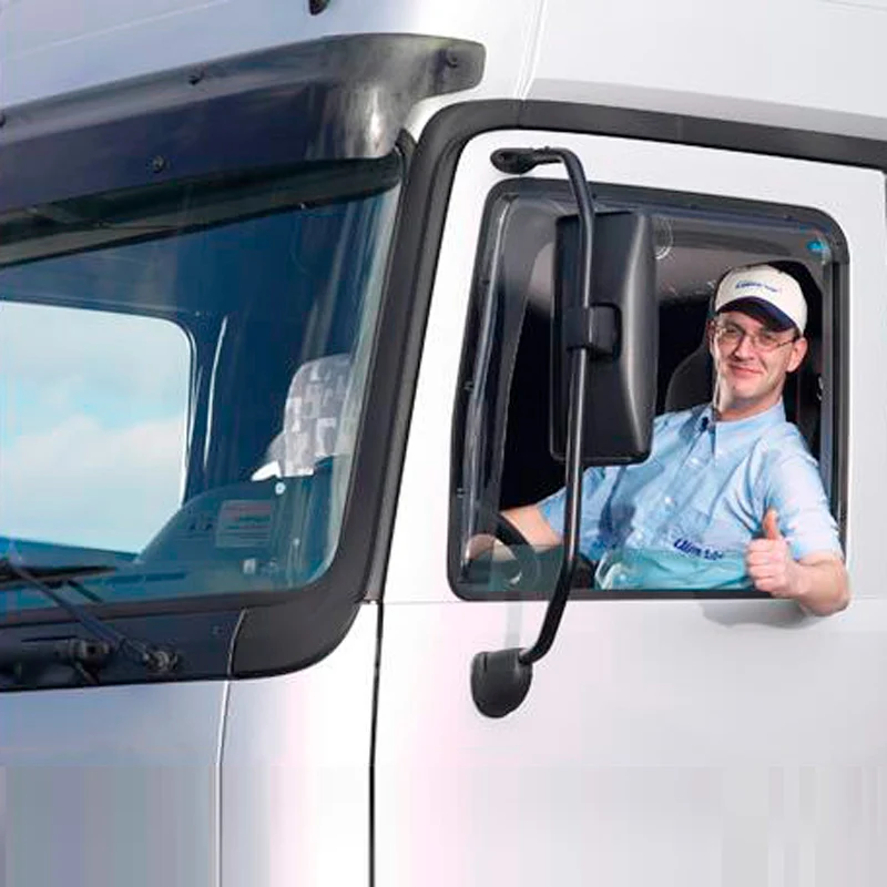ClimAir, Vindafvisere til fordøre, Røgfarvet, passer til Mercedes Actros 5 (LHD) 2022- ( MirrorCam)