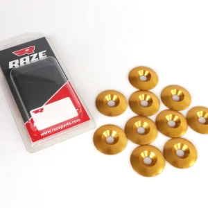 Forsænket Aluminium skive 8x34mm guld 10stk