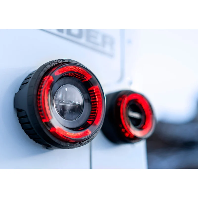 Glohh, GL-2 LED Baglygter til Landrover 90/110 1983-1990 & Defender (LD) 1990-2016 - Sort - 6 stk.