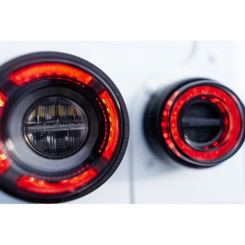Glohh, GL-2 LED Baglygter til Landrover 90/110 1983-1990 & Defender (LD) 1990-2016 - Sort - 6 stk.