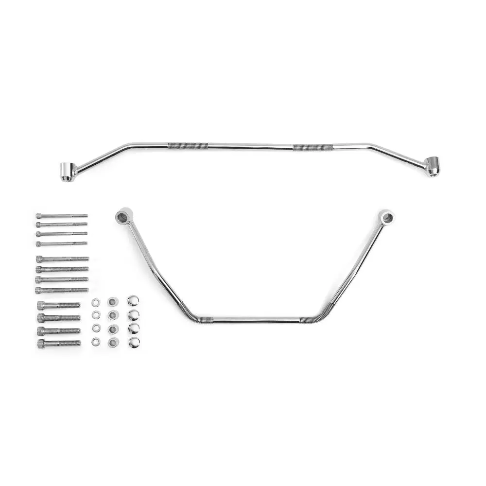 Highway Hawk Universal motorcykel sadeltaske support kit krom