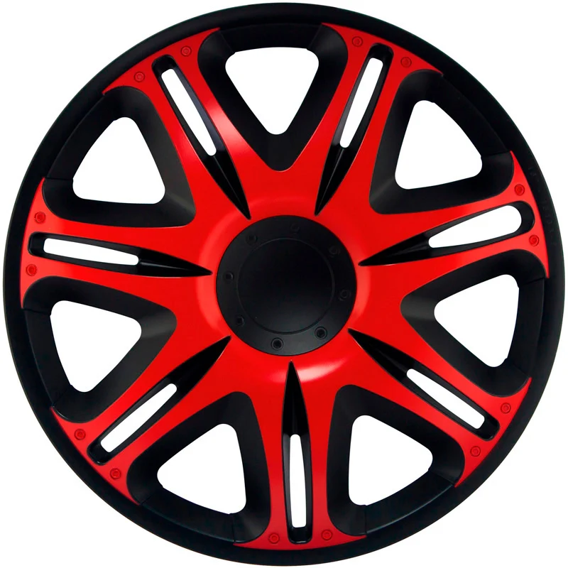 J-Tec, Hjulkapsler, 4stk, Nascar 14-tommer black/red
