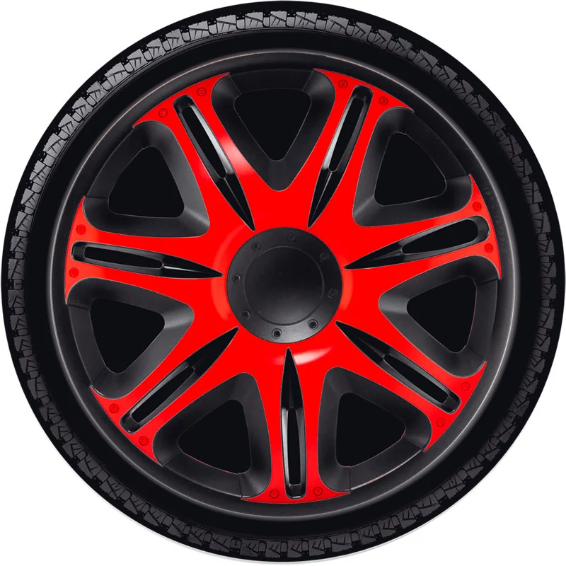 J-Tec, Hjulkapsler, 4stk, Nascar 14-tommer black/red