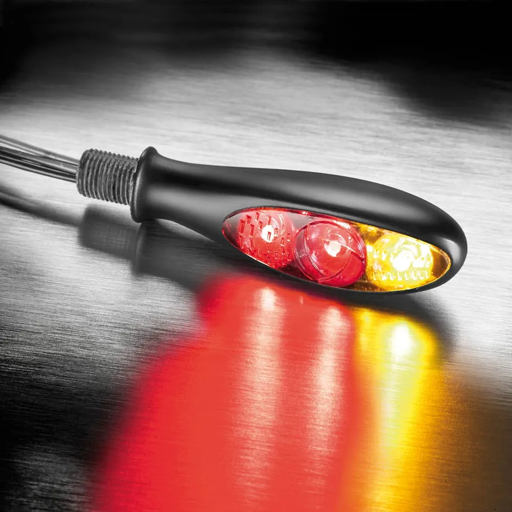 Kellermann Micro S DF Dark 3 i 1 Mini LED motorcykel baglygte / blinklys