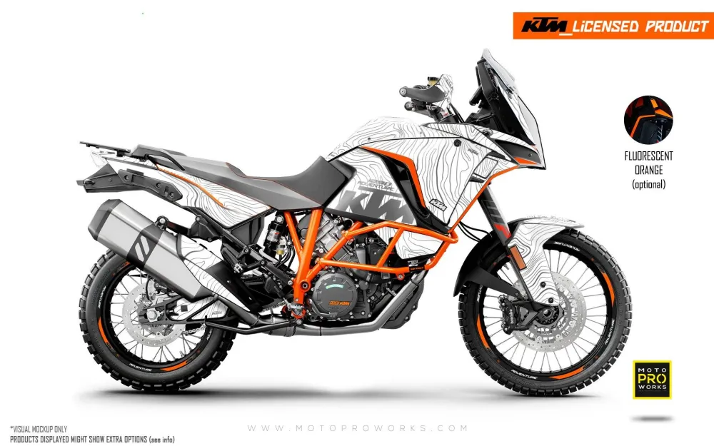 KTM 1290 Super Adventure DEKOR - "Topography" (Hvid)