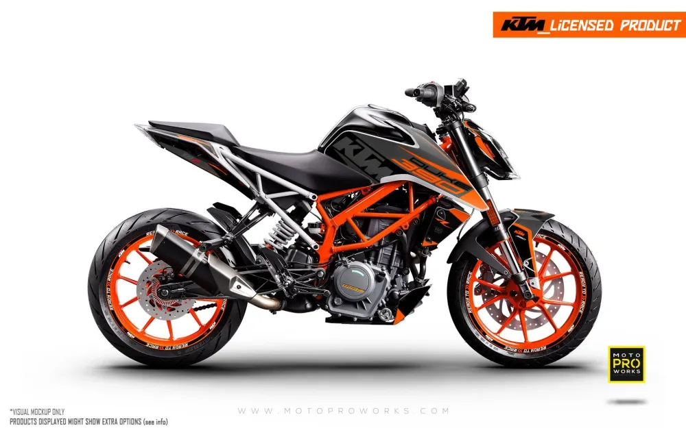 KTM 390 Duke DEKOR - "Torque" (Sort/Orange)