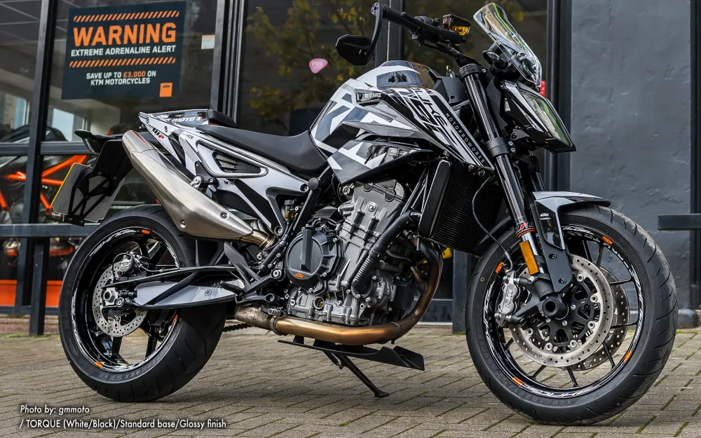 KTM 790 Duke DEKOR - "Torque" (Hvid/Sort)