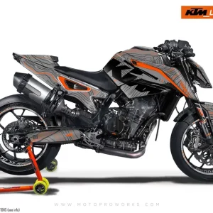 KTM 790/890 Duke DEKOR - "Topography" (Grå/Orange)
