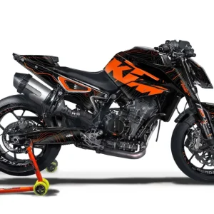 KTM 790/890 Duke DEKOR - "Topography" (Sort/Orange)