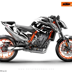 KTM 890 Duke R DEKOR - "Torque" (Hvid/Sort)