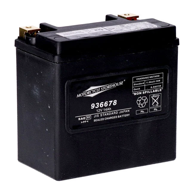 MCS 12V AGM-batteri 14Ah venstre+ 240CCA