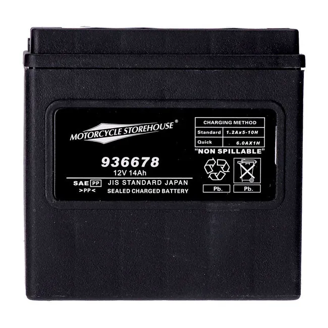 MCS 12V AGM-batteri 14Ah venstre+ 240CCA