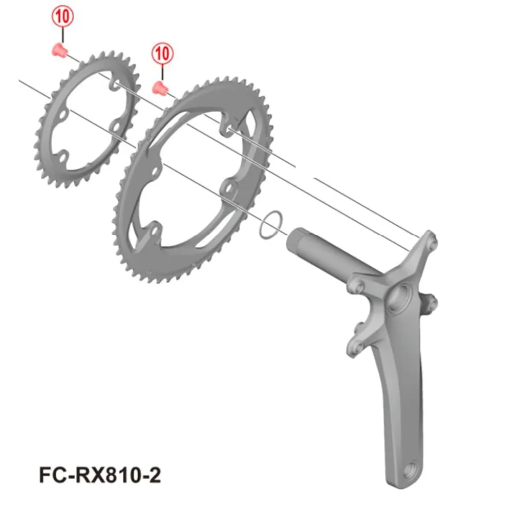 Sæt med 4 kædehjulskruer til SHIMANO GRX FC-RX810 kranksæt