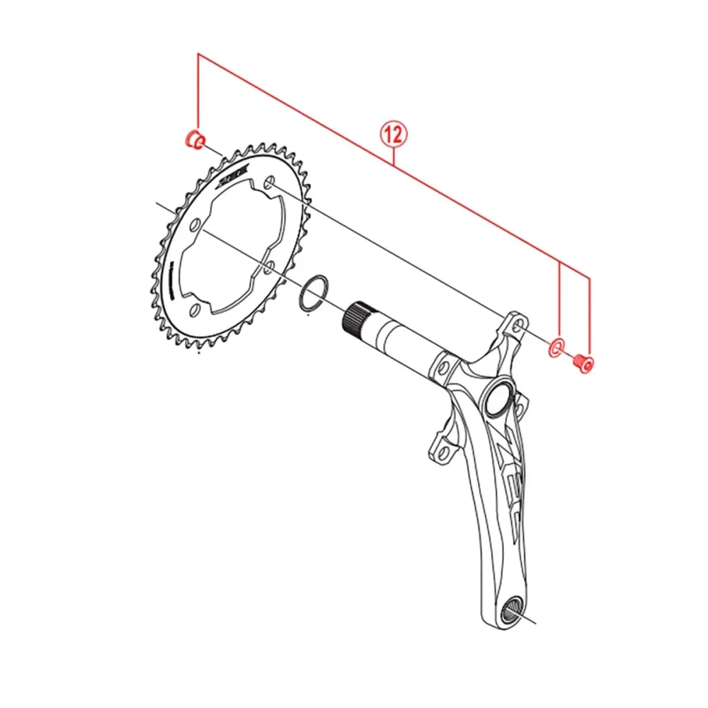 Sæt med 4 M8x8,5 mm skruer og skorstene til SHIMANO ZEE FC-M640 kranksæt