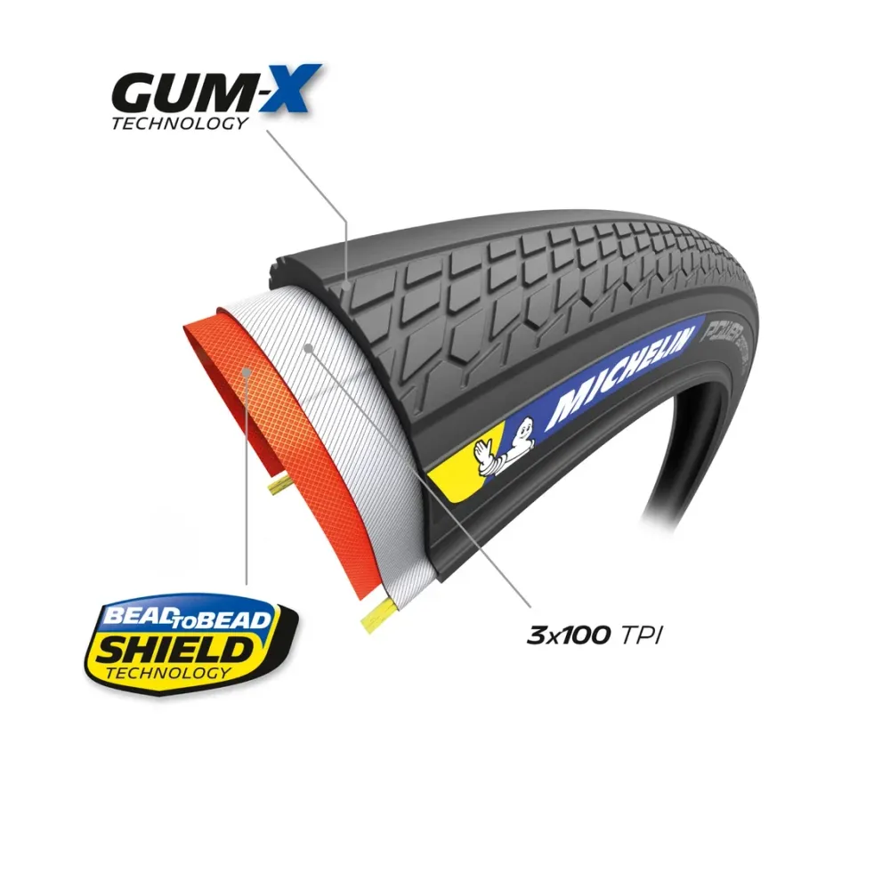 MICHELIN POWER ADVENTURE Competition Line 700x30c Tubeless Ready Black-dæk