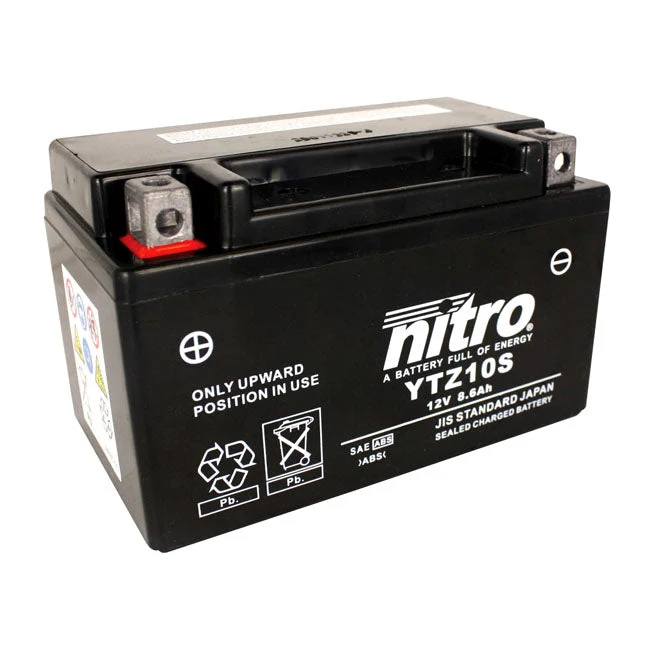Nitro Forseglet YTZ10S AGM-motorcykelbatteri 8,6 Ah