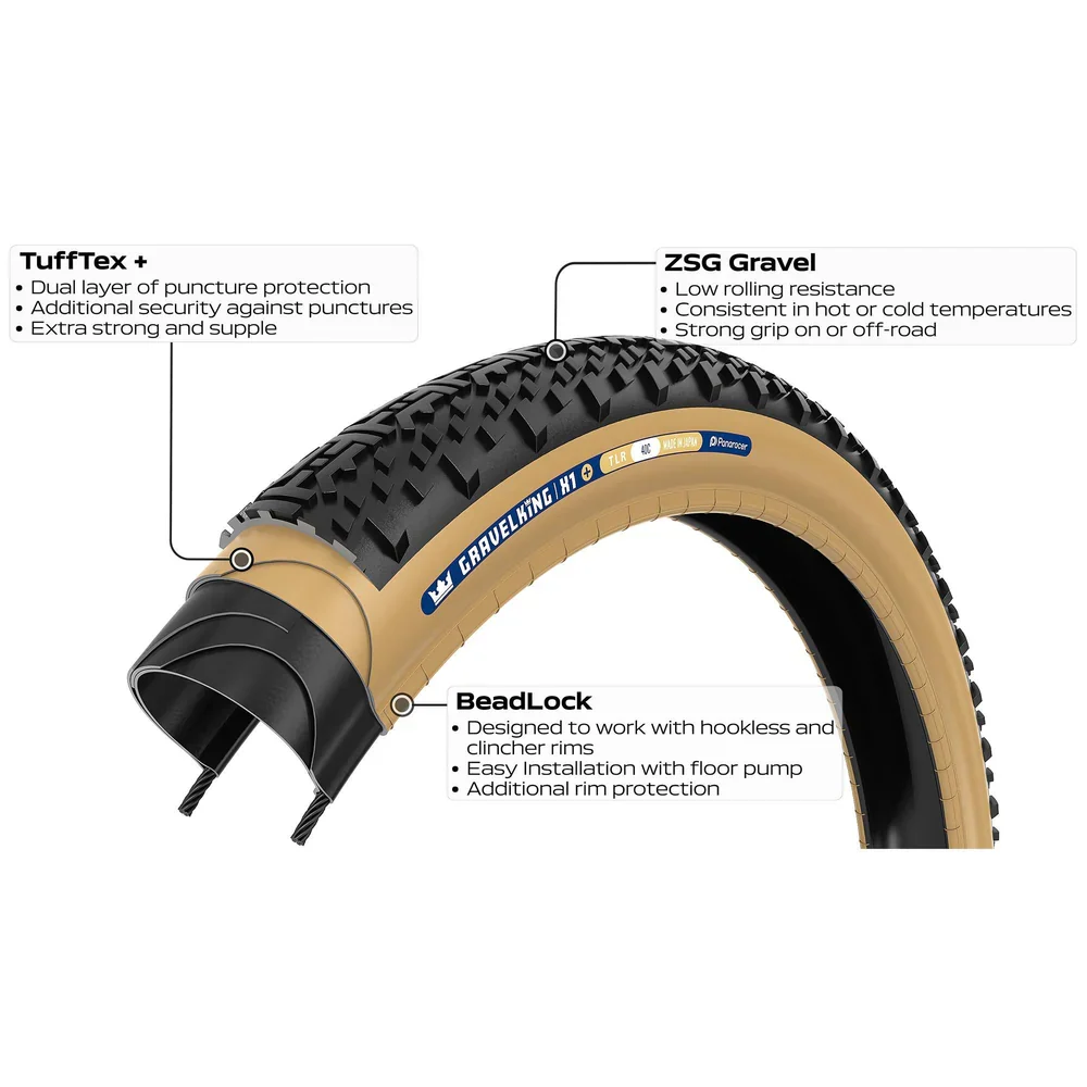 PANARACER GRAVELKING X1+ TLR 700x35c Tubeless Ready Sort dæk