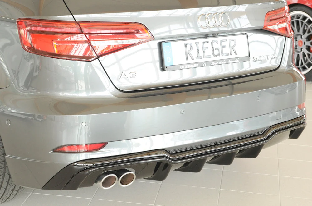 Rieger Bageste Diffuserindsats Audi A3 8V Sportback Facelift - Højglans Sort