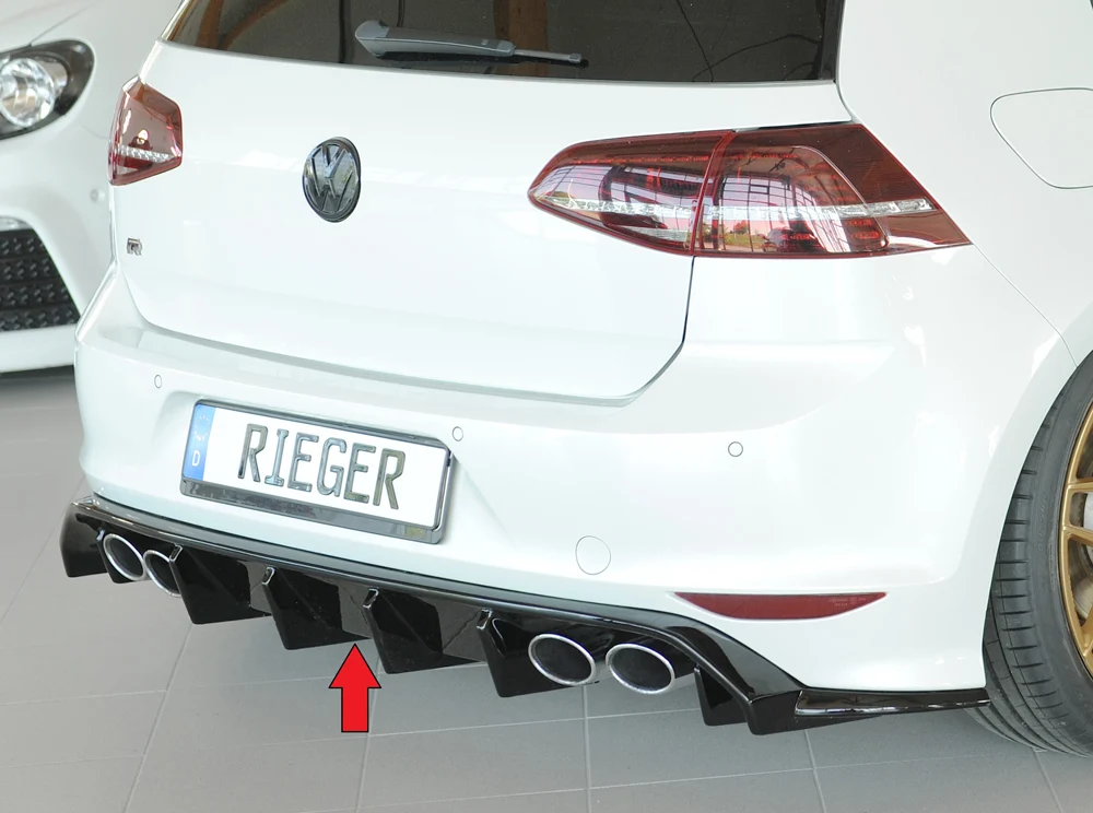 Rieger Diffuser Volkswagen Golf MK7 R / R-Line - Højglans Sort