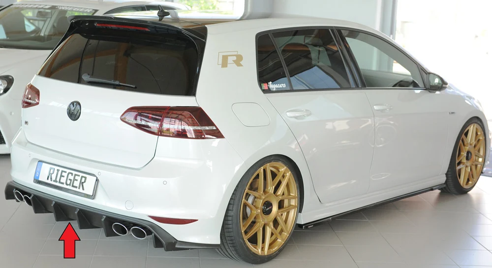 Rieger Diffuser Volkswagen Golf MK7 R / R-Line - Højglans Sort