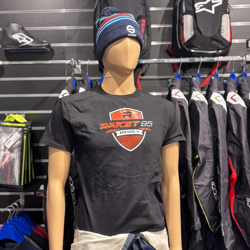 Rocket T-shirt sort Barn XL
