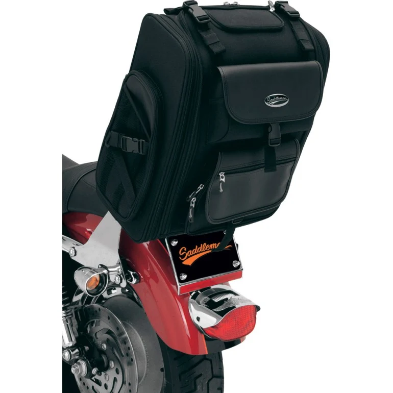 Saddlemen S2200E Udvidelig Sissy Bar-motorcykeltaske