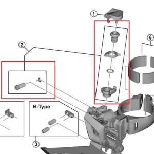 SHIMANO FD-R7100/U6030/5801/R7000/RX400 kabeljustering og tilspændingsskruer