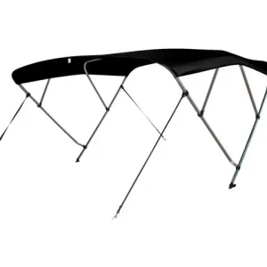 Talamex, Bimini Top Deluxe 4-buer Sort, Ø 25 mm, 600D polyester, 95.900.345 – Størrelse: 240x200-213x137 cm