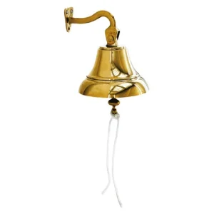 Talamex, Skibsklokke i Poleret Messing m/Vægbeslag, 123456 – Størrelse: 19cm