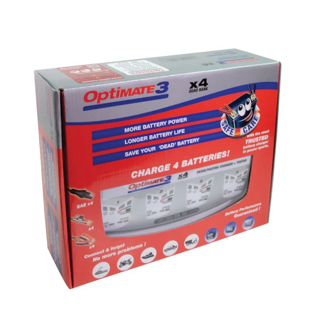 TecMate Optimate 3 X 4-bank 12V batterioplader