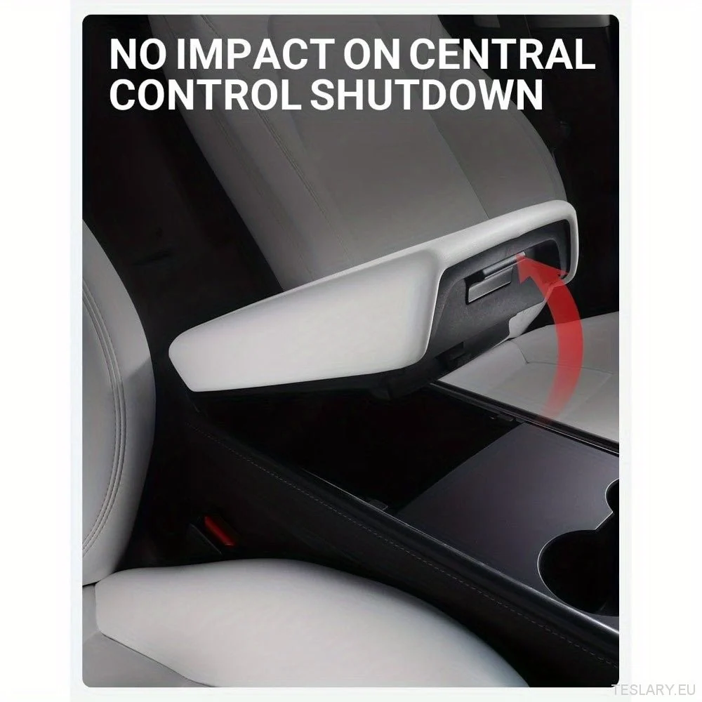 Tesla Model 3/Y (2019-2024) Hvid midtkonsolafdækning-skridsikre TPE Armrest Protector Pad, Interior Accessory
