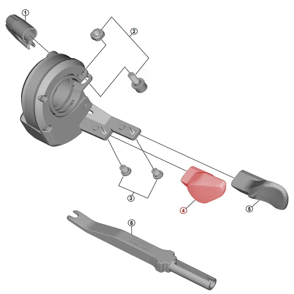 Trykknap til SHIMANO XT Di2 SW-M8050 højrehåndsdrev #Y0B200015
