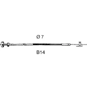 Ultraflex, Kontrolkabel B14, 70 mm, L13- og L14-stik, Fast knap – Størrelse: 4,59 M (15 fod)