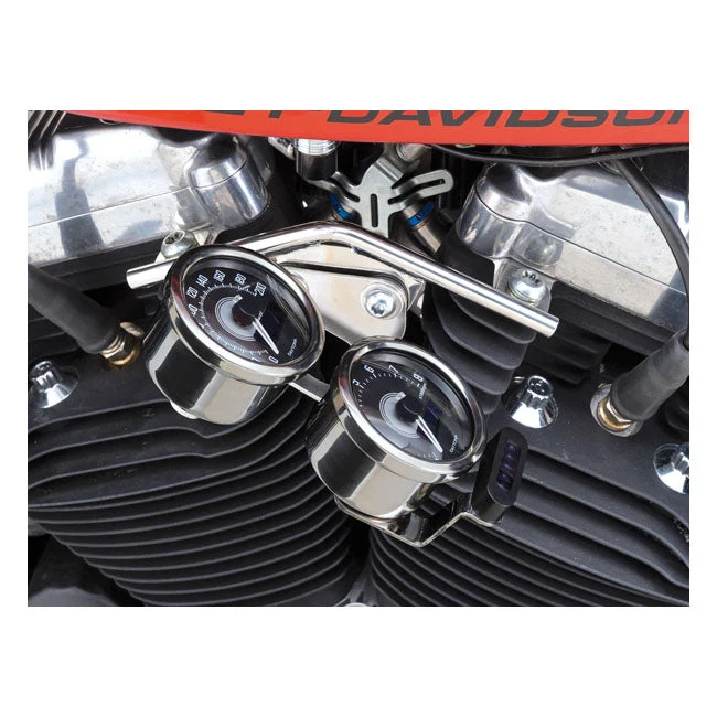 Velona monteringsbeslag, Speedo & Tachometer Dubbel 60mm Sportster 04-17