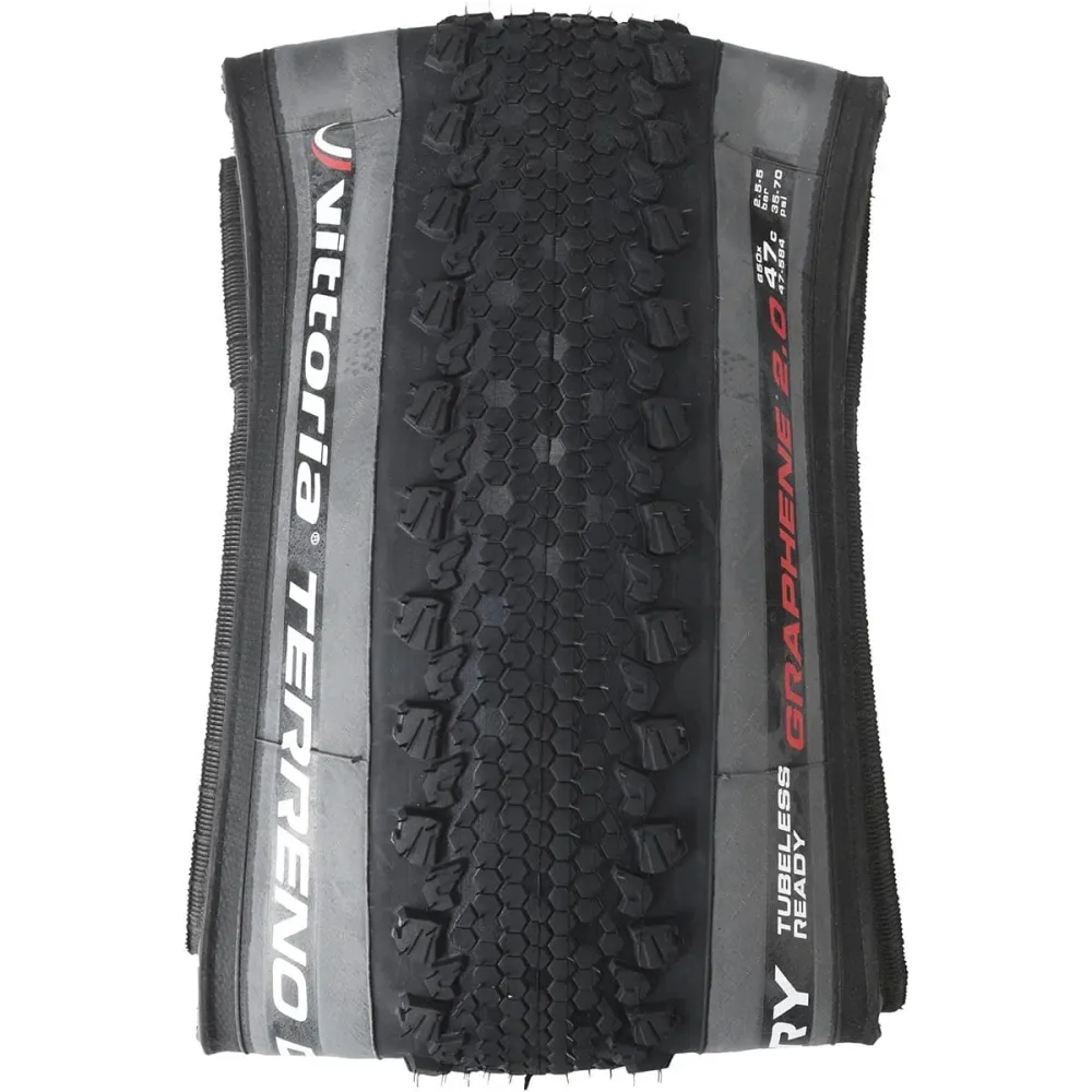 VITTORIA TERRENO DRY GRAVEL ENDURANCE Graphene G2.0 650x47c Tubeless Ready-dæk Gråt
