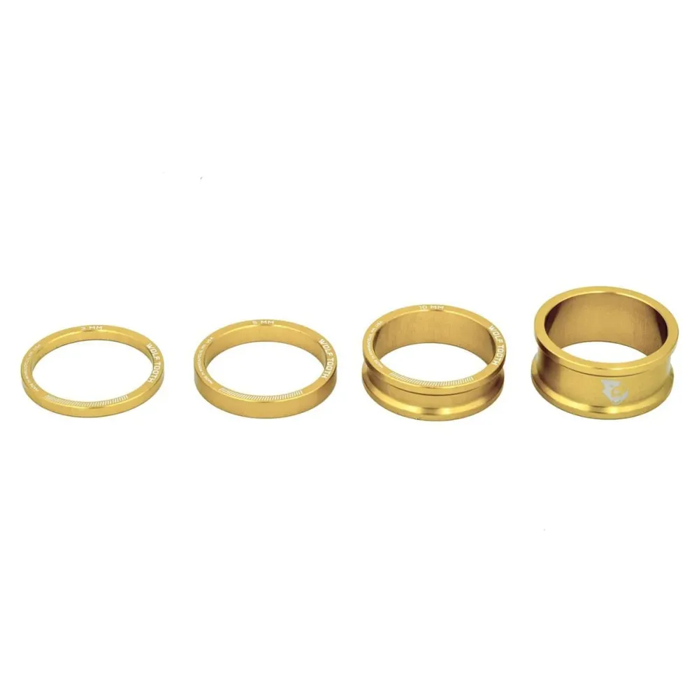 WOLF TOOTH Aluminium Headset Spacers 4 stk. 1"1/8 Guld