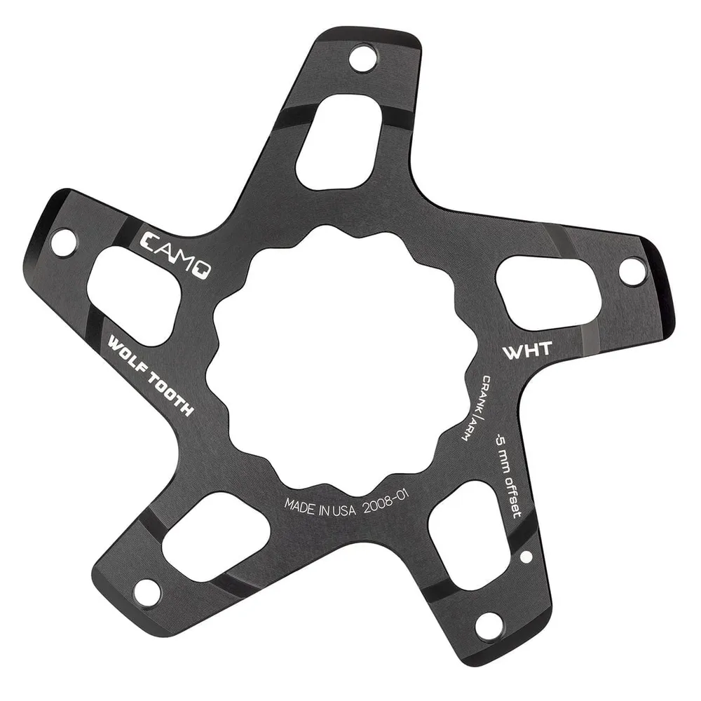 WOLF TOOTH CAMO M5 White Industries Direct Mount Offset kranksæt stjerne -5mm Sort