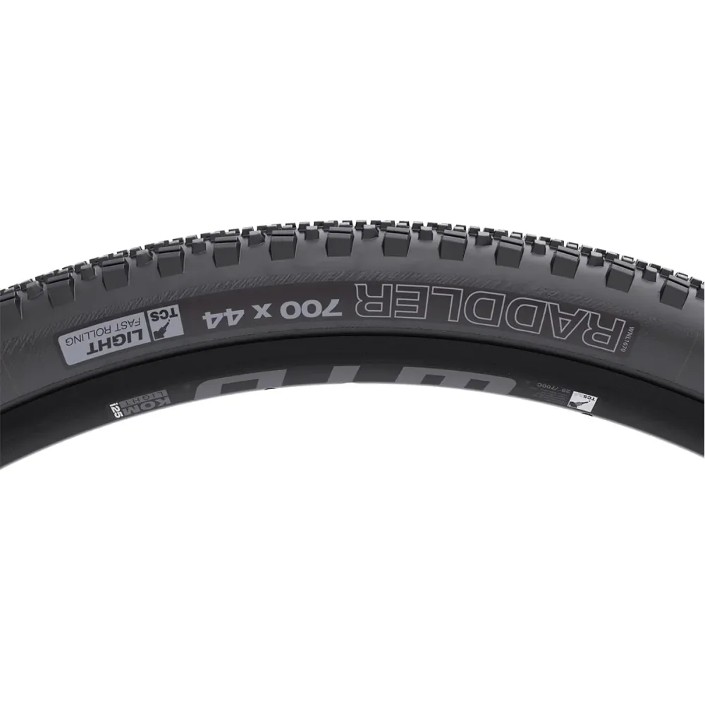 WTB RADDLER TCS LIGHT FAST ROLLING DUAL DNA SG2 700x44c Tubeless Ready Reinforced Black dæk