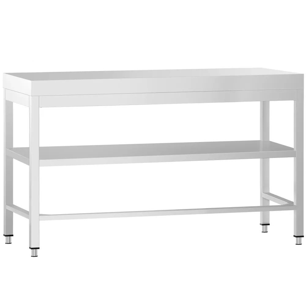 Rustfrit Stålbord HIGH-END 1,4 m - med underhylde & afstivning