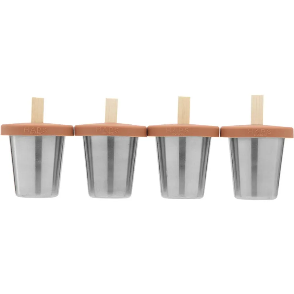 Haps Nordic små isforme med silikonelåg, 4-pak, Terracotta