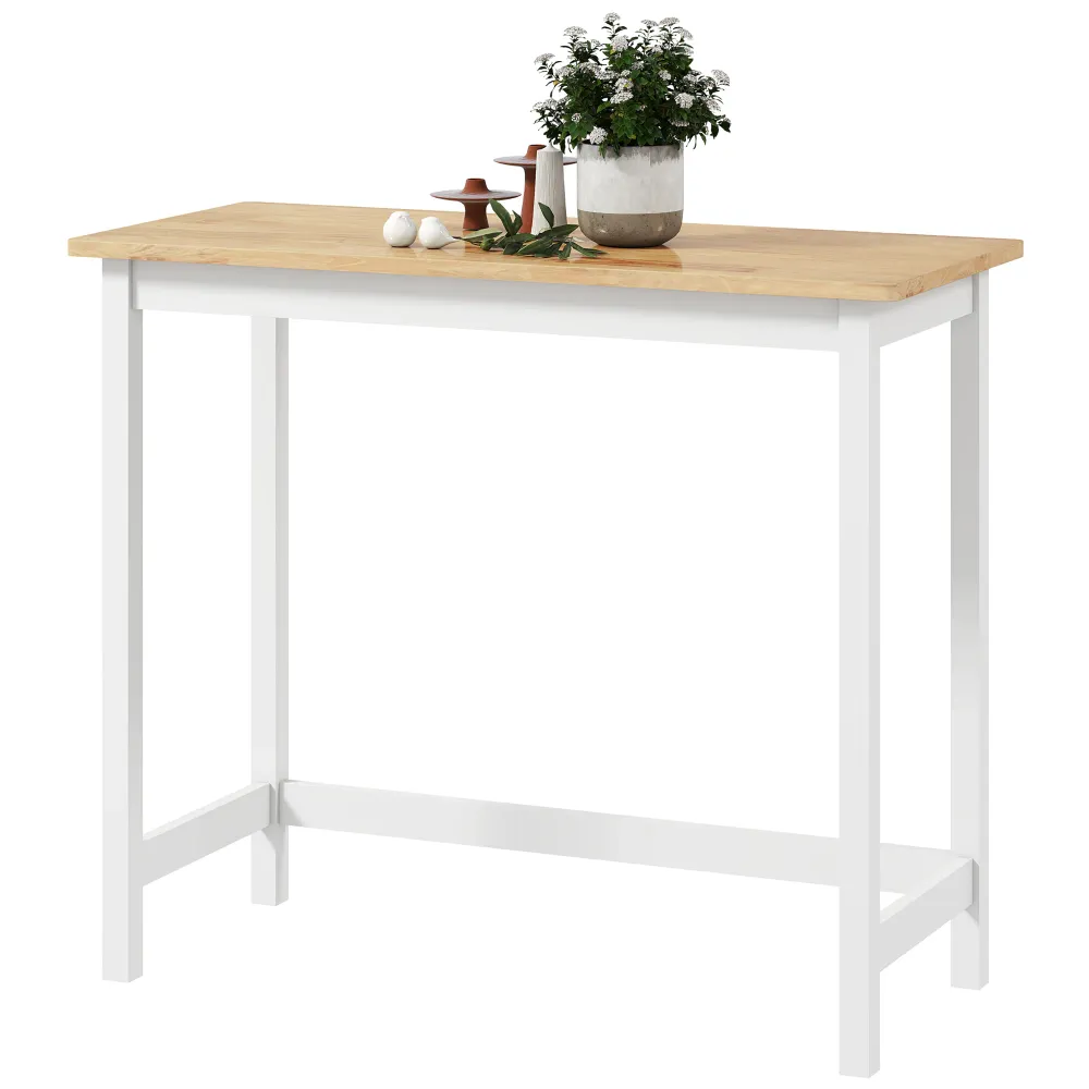 Barbord, egetræslook, kompakt, plads til 2, naturtræ + ivory