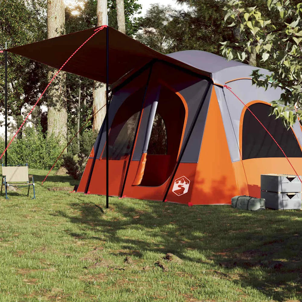 5-personers campingtelt vandtæt grå og apricot