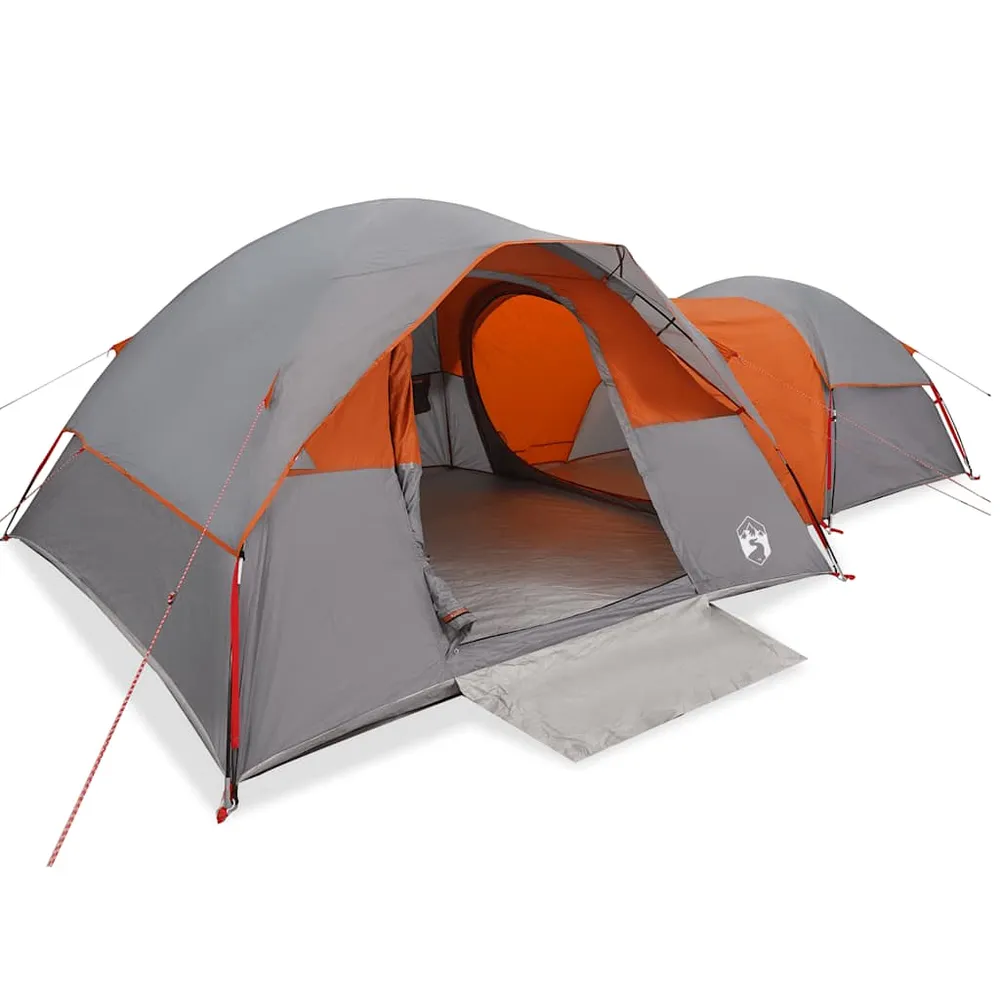 5-personers campingtelt vandtæt grå og tangerine