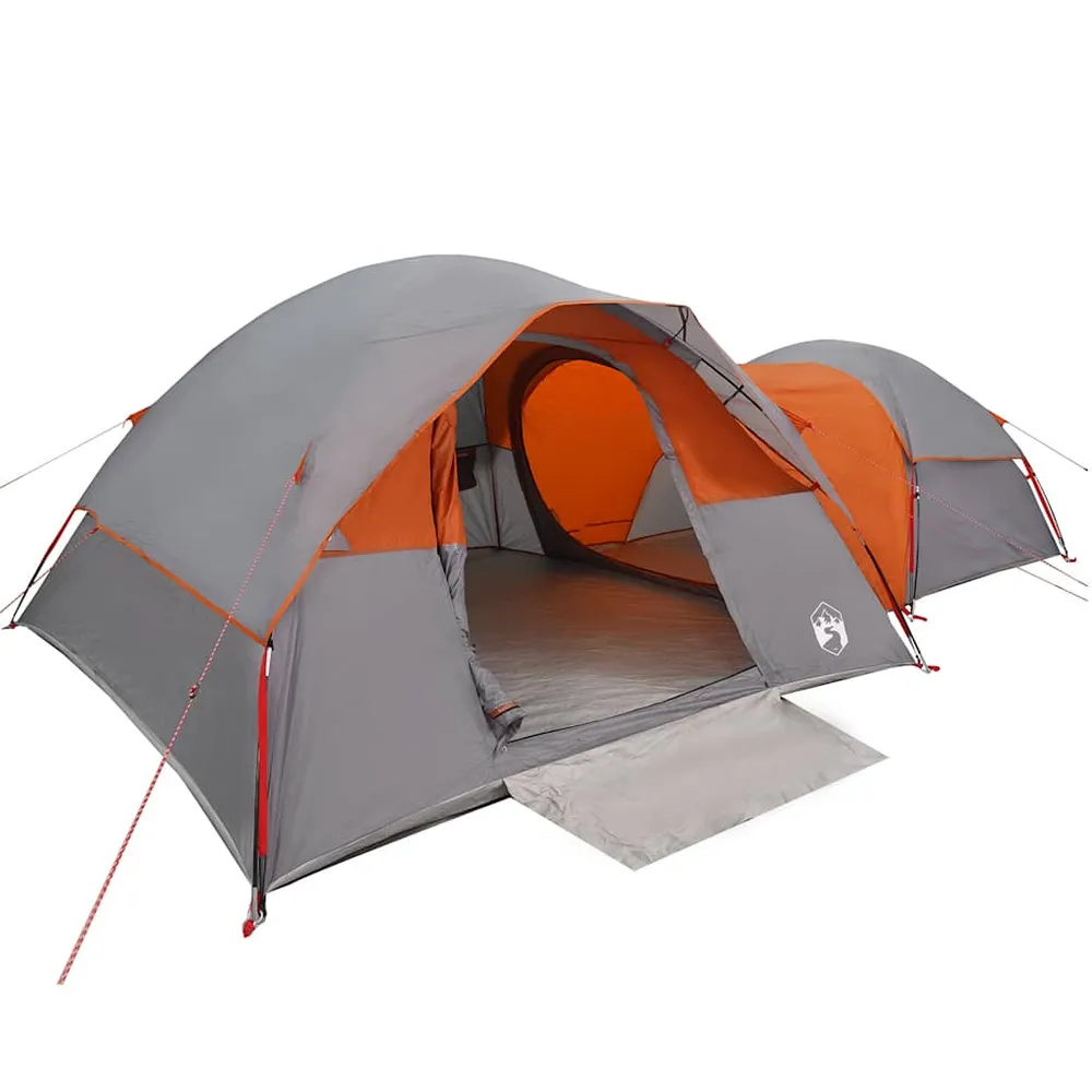 5-personers campingtelt vandtæt grå og tangerine
