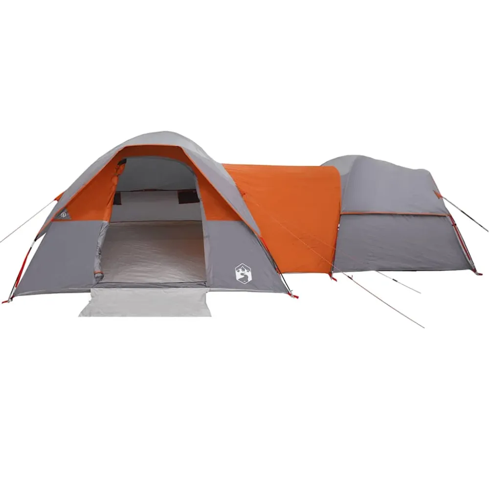5-personers campingtelt vandtæt grå og tangerine